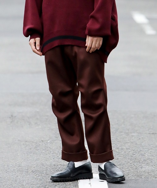 masterkey（マスターキー）の「masterkey マスターキー / GARUZE-P ガルゼストレッチジャージスラックス / MK21A-P-15（スラックス・メンズ・ワイン/ブラック・1）」の2枚目の写真