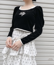 lilLilly | バックオープンベロアトップス(Tシャツ/カットソー)