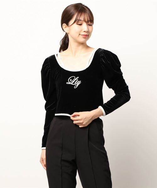 lilLilly（リルリリー）の「バックオープンベロアトップス（T