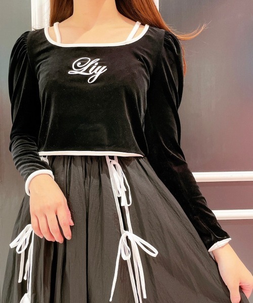 lillilly ドールベロアトップス　タグ付き即日発送 lilLilly（リルリリー）の「バックオープンベロアトップス（T