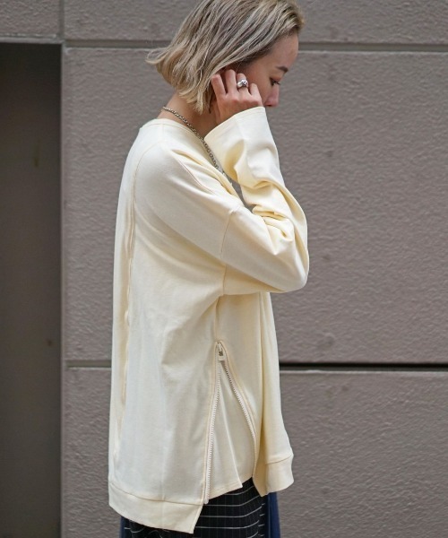 AULA AILA（アウラアイラ）の「AULA AILA（アウラ アイラ）別注コンビネーションニットTOPS（Tシャツ/カットソー・レディース・グリーン/アイボリー・0）」の14枚目の写真