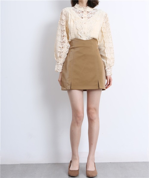 MAISON DE THERESE（メゾン ド テレーズ）の「レース切り替えシャツブラウス（シャツ/ブラウス・レディース・ベージュ/ブラック/ホワイト・MEDIUM/LARGE）」の15枚目の写真