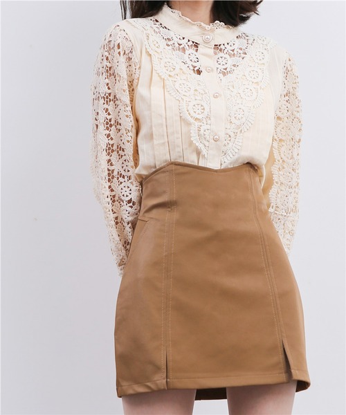 MAISON DE THERESE（メゾン ド テレーズ）の「レース切り替えシャツブラウス（シャツ/ブラウス・レディース・ベージュ/ブラック/ホワイト・MEDIUM/LARGE）」の16枚目の写真