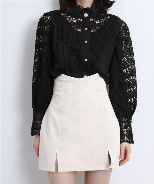 MAISON DE THERESE（メゾン ド テレーズ）の「レース切り替えシャツブラウス（シャツ/ブラウス・レディース・ベージュ/ブラック/ホワイト・MEDIUM/LARGE）」の20枚目の写真