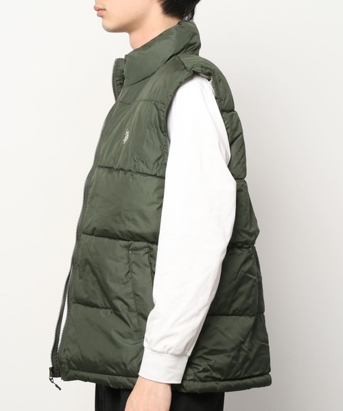 U.S. POLO ASSN.（ユーエスポロアッスン）の「【U.S. POLO ASSN./ユーエスポロアッスン】ワンポイントポニー刺繍 パファーベスト（ダウンベスト・メンズ・ブラック/カーキ/ネイビー・S/L/M/XL）」の5枚目の写真