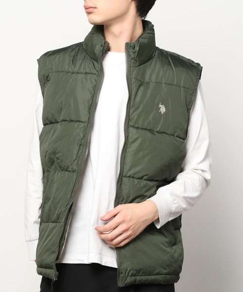 U.S. POLO ASSN.（ユーエスポロアッスン）の「【U.S. POLO ASSN./ユーエスポロアッスン】ワンポイントポニー刺繍 パファーベスト（ダウンベスト・メンズ・ブラック/カーキ/ネイビー・S/L/M/XL）」の8枚目の写真