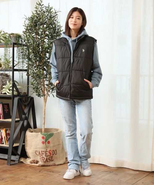 U.S. POLO ASSN.（ユーエスポロアッスン）の「【U.S. POLO ASSN./ユーエスポロアッスン】ワンポイントポニー刺繍 パファーベスト（ダウンベスト・メンズ・ブラック/カーキ/ネイビー・S/L/M/XL）」の19枚目の写真