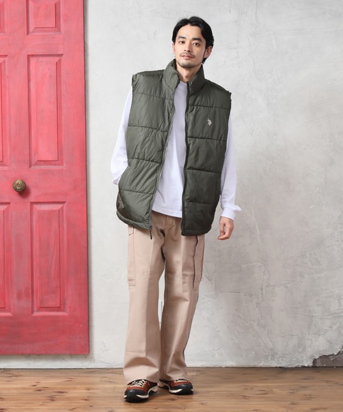 U.S. POLO ASSN.（ユーエスポロアッスン）の「【U.S. POLO ASSN./ユーエスポロアッスン】ワンポイントポニー刺繍 パファーベスト（ダウンベスト・メンズ・ブラック/カーキ/ネイビー・S/L/M/XL）」の17枚目の写真
