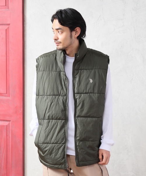 U.S. POLO ASSN.（ユーエスポロアッスン）の「【U.S. POLO ASSN./ユーエスポロアッスン】ワンポイントポニー刺繍 パファーベスト（ダウンベスト・メンズ・ブラック/カーキ/ネイビー・S/L/M/XL）」の16枚目の写真