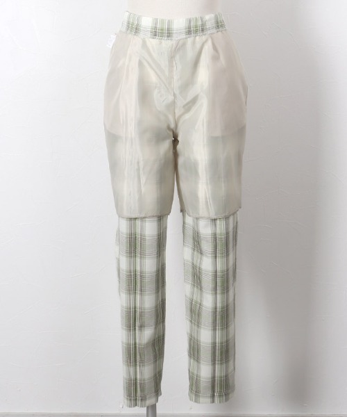 Pierrot(ピエロ)の「チェックテーパードパンツ(その他パンツ・レディース・ネイビー/ブラウン/ミント・M/L/PM)」の10枚目の写真