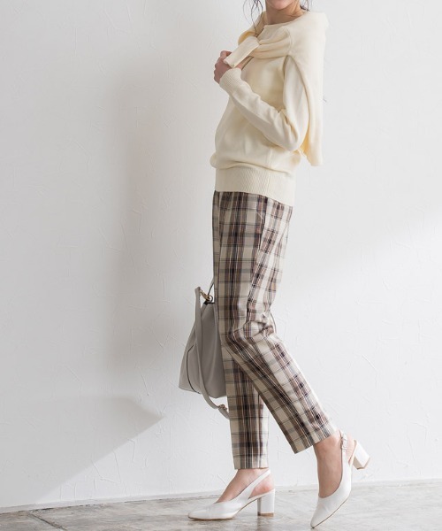 Pierrot(ピエロ)の「チェックテーパードパンツ(その他パンツ・レディース・ネイビー/ブラウン/ミント・M/L/PM)」の16枚目の写真