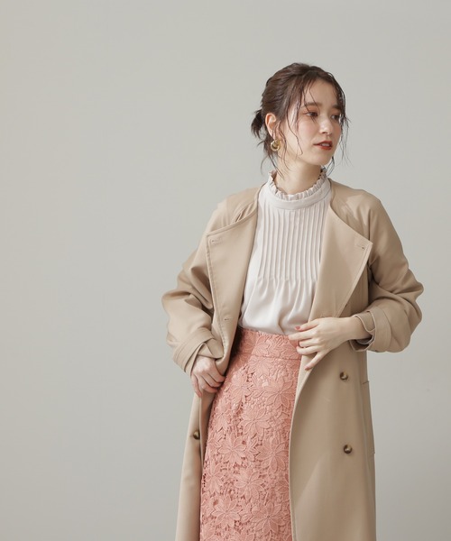 N.(N. Natural Beauty Basic)(エヌエヌナチュラルビューティーベーシック)の「【S Size Line】◆TRダブルクロスノーカラーコート(ノーカラーコート・レディース・ホワイト系その他/ベージュ/ピンク・SMALL/MEDIUM)」の18枚目の写真