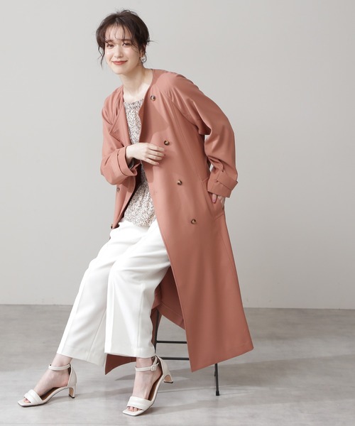 N.(N. Natural Beauty Basic)(エヌエヌナチュラルビューティーベーシック)の「【S Size Line】◆TRダブルクロスノーカラーコート(ノーカラーコート・レディース・ホワイト系その他/ベージュ/ピンク・SMALL/MEDIUM)」の20枚目の写真