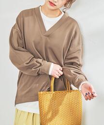 coen | 【2SETアイテム】キレイメ裏毛フカVスウェット＆ロンTセット(Tシャツ/カットソー)