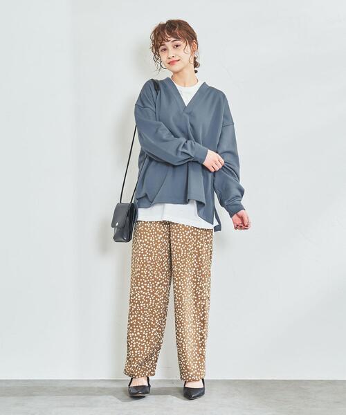 coen（コーエン）の「【2SETアイテム】キレイメ裏毛フカVスウェット＆ロンTセット（Tシャツ/カットソー・レディース・モカ/ダークグレー/ナチュラル・M/L）」の8枚目の写真