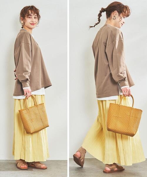 coen（コーエン）の「【2SETアイテム】キレイメ裏毛フカVスウェット＆ロンTセット（Tシャツ/カットソー・レディース・モカ/ダークグレー/ナチュラル・M/L）」の17枚目の写真