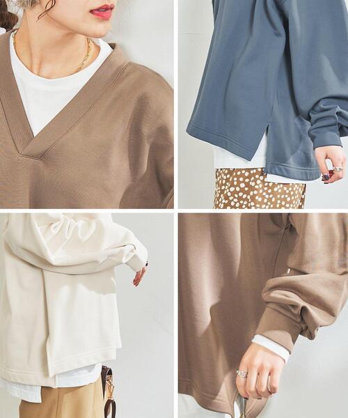 coen（コーエン）の「【2SETアイテム】キレイメ裏毛フカVスウェット＆ロンTセット（Tシャツ/カットソー・レディース・モカ/ダークグレー/ナチュラル・M/L）」の19枚目の写真