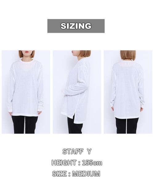 coen（コーエン）の「【2SETアイテム】キレイメ裏毛フカVスウェット＆ロンTセット（Tシャツ/カットソー・レディース・モカ/ダークグレー/ナチュラル・M/L）」の10枚目の写真