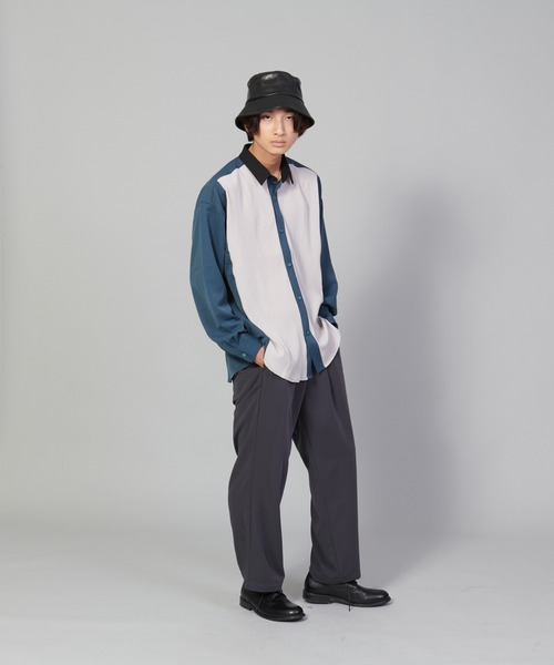 UNIIT(ユニット)の「【UNIIT/ユニット】カットプリーツスイッチルーズシャツ ビッグシルエットシャツ(シャツ/ブラウス・メンズ・チャコールグレー/ベージュ/ブルー・SMALL/MEDIUM/LARGE)」の18枚目の写真