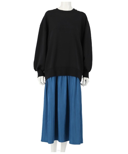 Settimissimo（セッティミッシモ）の「裏毛×スカートドッキングワンピース（ワンピース・レディース・ホワイト/ブラック・FREE）」の5枚目の写真