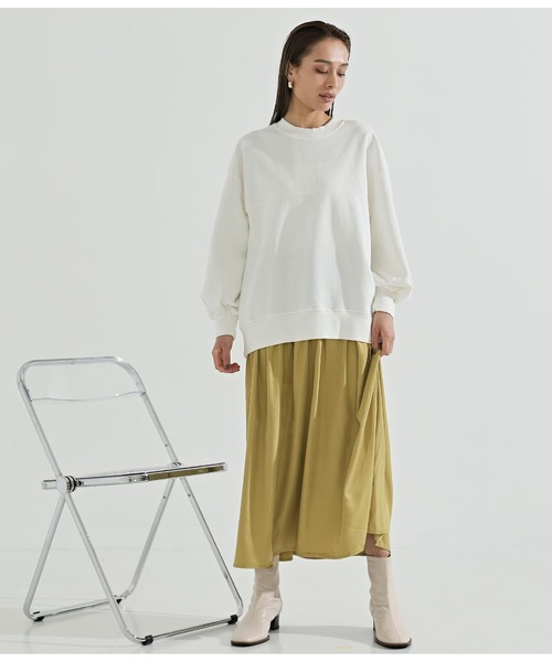 Settimissimo（セッティミッシモ）の「裏毛×スカートドッキングワンピース（ワンピース・レディース・ホワイト/ブラック・FREE）」の7枚目の写真