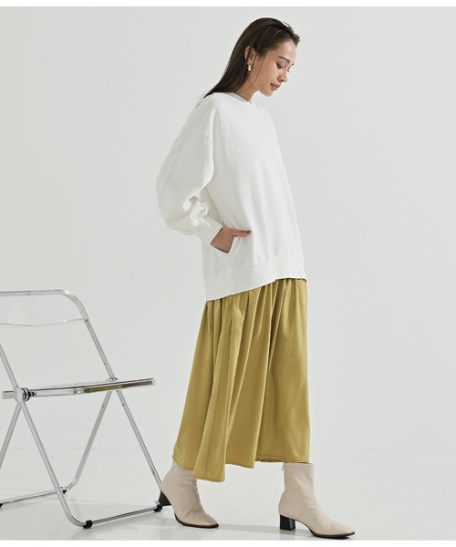 Settimissimo（セッティミッシモ）の「裏毛×スカートドッキングワンピース（ワンピース・レディース・ホワイト/ブラック・FREE）」の8枚目の写真