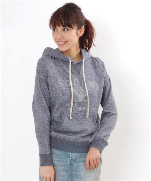 goa（ゴア）の「MIX杢裏毛プリントフードパーカー（パーカー・レディース・グレー/ベージュ/ネイビー・M～Ｌ/S～Ｍ）」の3枚目の写真