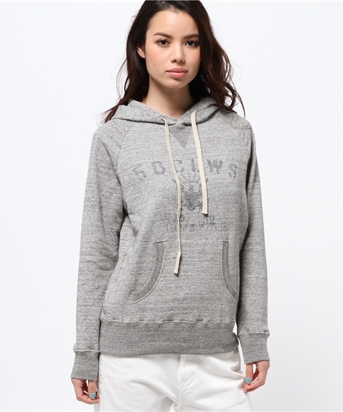 goa（ゴア）の「MIX杢裏毛プリントフードパーカー（パーカー・レディース・グレー/ベージュ/ネイビー・M～Ｌ/S～Ｍ）」の12枚目の写真