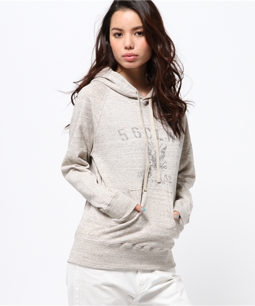 goa（ゴア）の「MIX杢裏毛プリントフードパーカー（パーカー・レディース・グレー/ベージュ/ネイビー・M～Ｌ/S～Ｍ）」の10枚目の写真