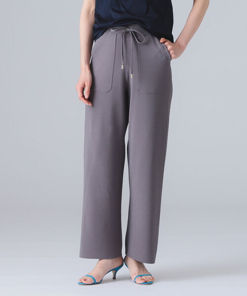 Room no.8(ルームエイト)の「ROOM NO.8 / NEEDLE ワイドパンツ(その他パンツ・レディース・チャコールグレー/オフホワイト・ONE SIZE)」の1枚目の写真