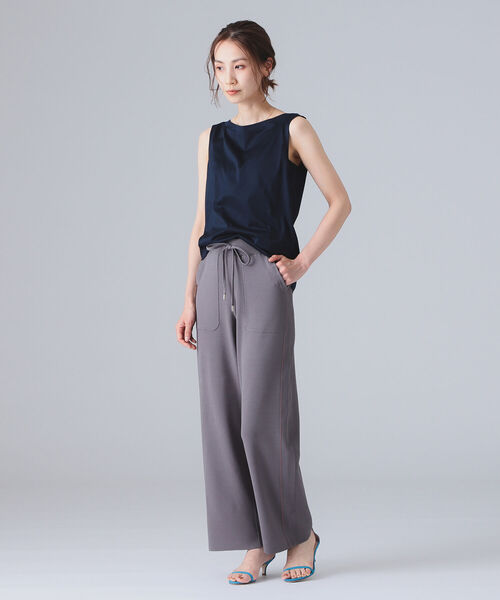 Room no.8(ルームエイト)の「ROOM NO.8 / NEEDLE ワイドパンツ(その他パンツ・レディース・チャコールグレー/オフホワイト・ONE SIZE)」の5枚目の写真