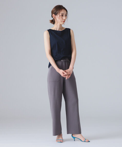 Room no.8(ルームエイト)の「ROOM NO.8 / NEEDLE ワイドパンツ(その他パンツ・レディース・チャコールグレー/オフホワイト・ONE SIZE)」の6枚目の写真