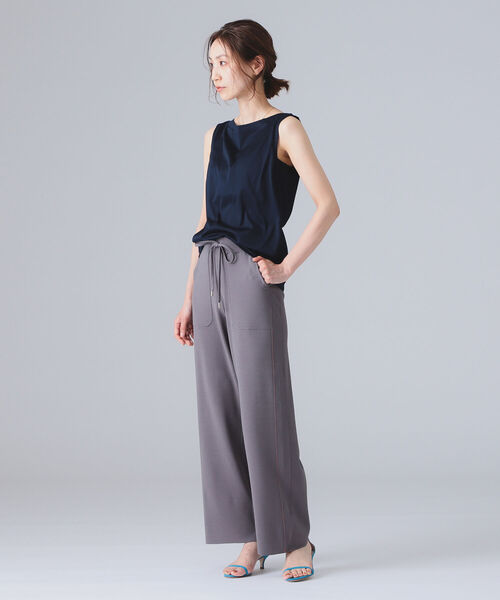Room no.8(ルームエイト)の「ROOM NO.8 / NEEDLE ワイドパンツ(その他パンツ・レディース・チャコールグレー/オフホワイト・ONE SIZE)」の7枚目の写真