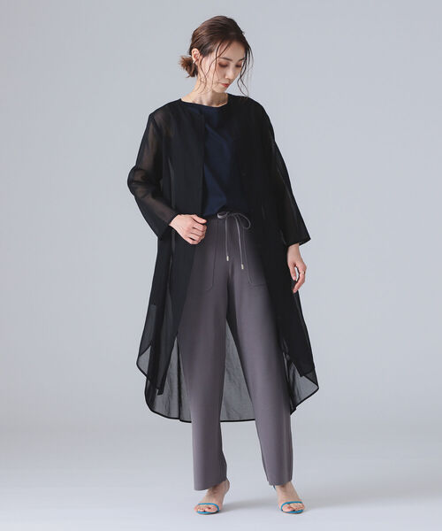 Room no.8(ルームエイト)の「ROOM NO.8 / NEEDLE ワイドパンツ(その他パンツ・レディース・チャコールグレー/オフホワイト・ONE SIZE)」の8枚目の写真
