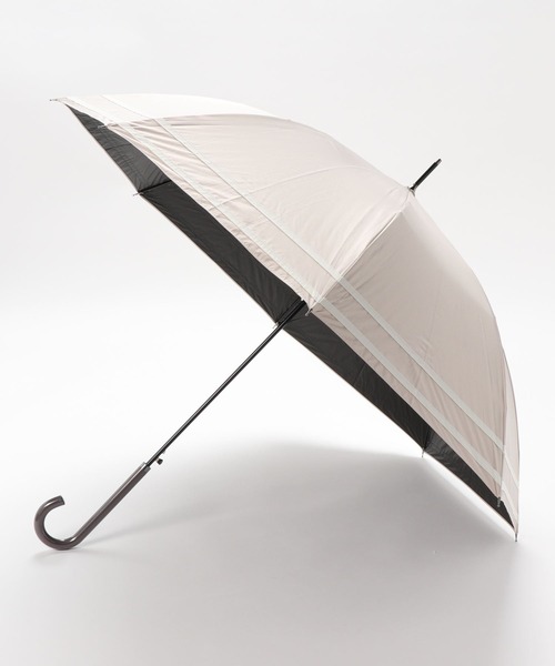 macocca（マコッカ）の「完全遮光 UVカット100% 日傘 晴雨兼用 makez.マケズ ジャンプ傘 2本ライン（長傘・レディース・グレイッシュベージュ/グレー/オフホワイト/モカ/ブラック/ブラウン系/ネイビー系/パープル・FREE）」の22枚目の写真