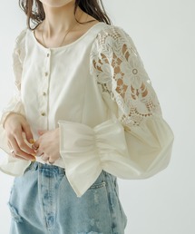 mystic | ヴィンテージレース袖フリルブラウス(シャツ/ブラウス)