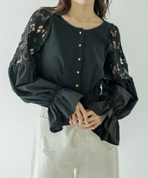 mystic | ヴィンテージレース袖フリルブラウス(シャツ/ブラウス)