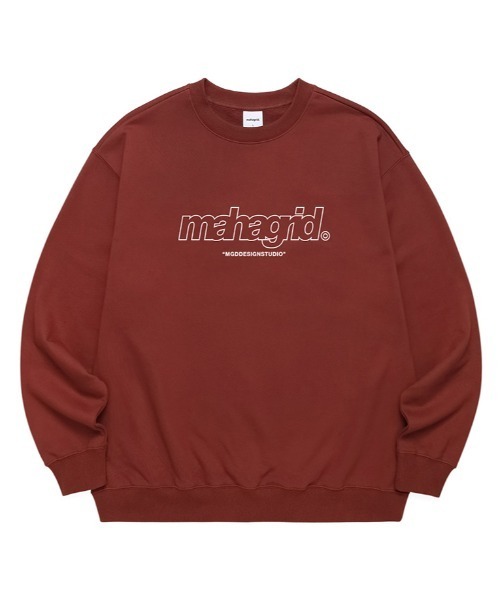 MAHAGRID（マハグリッド）の「【mahagrid】THIRD LOGO CREWNECK / マハグリッド サード ロゴ クルーネック / 裏地パイル（スウェット・メンズ・チャコールグレー/ブラック/パープル/グレー/レッド/セージグリーン/オートミール・SMALL/MEDIUM/LARGE/X-LARGE）」の7枚目の写真