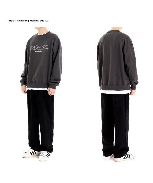 MAHAGRID（マハグリッド）の「【mahagrid】THIRD LOGO CREWNECK / マハグリッド サード ロゴ クルーネック / 裏地パイル（スウェット・メンズ・チャコールグレー/ブラック/パープル/グレー/レッド/セージグリーン/オートミール・SMALL/MEDIUM/LARGE/X-LARGE）」の9枚目の写真