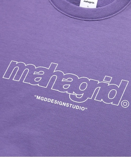 MAHAGRID（マハグリッド）の「【mahagrid】THIRD LOGO CREWNECK / マハグリッド サード ロゴ クルーネック / 裏地パイル（スウェット・メンズ・チャコールグレー/ブラック/パープル/グレー/レッド/セージグリーン/オートミール・SMALL/MEDIUM/LARGE/X-LARGE）」の16枚目の写真
