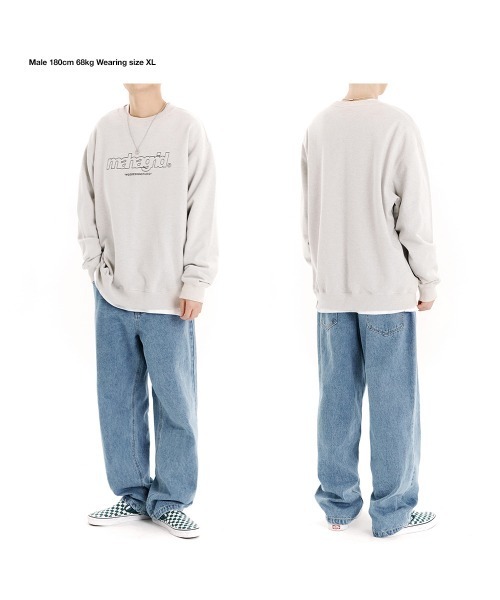 MAHAGRID（マハグリッド）の「【mahagrid】THIRD LOGO CREWNECK / マハグリッド サード ロゴ クルーネック / 裏地パイル（スウェット・メンズ・チャコールグレー/ブラック/パープル/グレー/レッド/セージグリーン/オートミール・SMALL/MEDIUM/LARGE/X-LARGE）」の15枚目の写真