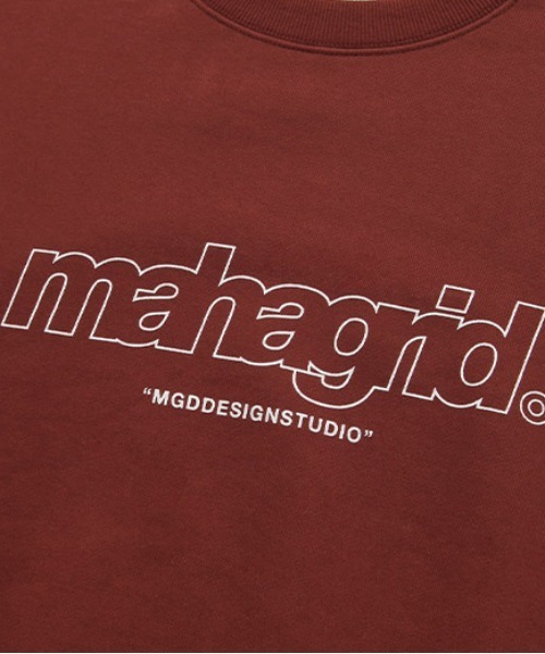 MAHAGRID（マハグリッド）の「【mahagrid】THIRD LOGO CREWNECK / マハグリッド サード ロゴ クルーネック / 裏地パイル（スウェット・メンズ・チャコールグレー/ブラック/パープル/グレー/レッド/セージグリーン/オートミール・SMALL/MEDIUM/LARGE/X-LARGE）」の12枚目の写真