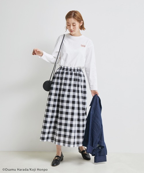 OSAMU GOODS（オサムグッズ）の「【OSAMU GOODS × ROPE' PICNIC】ロングスリーブTシャツ（Tシャツ/カットソー・レディース・ホワイト/ブラック/ホワイト系その他・38）」の19枚目の写真