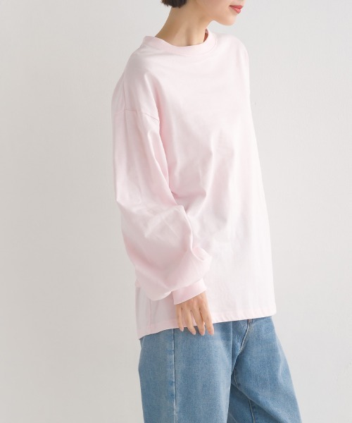 OMNES（オムネス）の「袖ボリューム　長袖Tシャツ（Tシャツ/カットソー・レディース・ホワイト/ブラック/ブラウン/ブルーグレー/ライトグレー/ピンク/キャメル/グレー・FREE）」の14枚目の写真