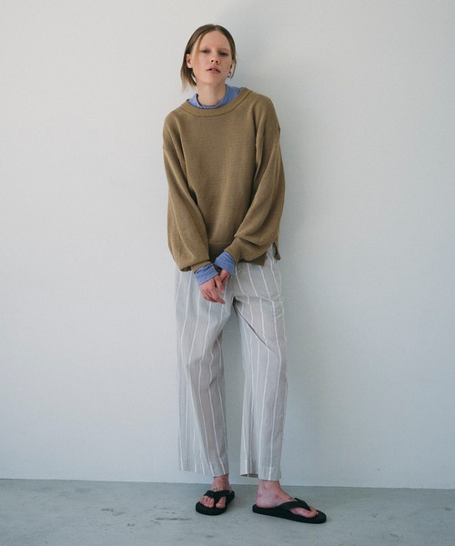 UNFIL(アンフィル)の「unfil | コットンボイル ストライプワイドパンツ WOMEN(その他パンツ・レディース・グレー系その他/ホワイト系その他5・0)」の19枚目の写真