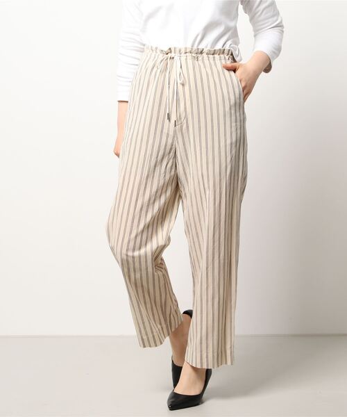 UNFIL(アンフィル)の「unfil | コットンボイル ストライプワイドパンツ WOMEN(その他パンツ・レディース・グレー系その他/ホワイト系その他5・0)」の6枚目の写真