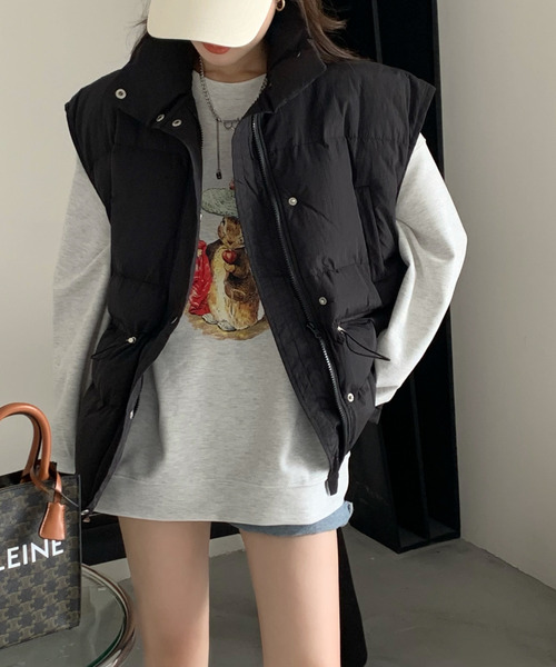 emi+（エミプラス）の「ノースリーブフェイクダウン（ダウンベスト