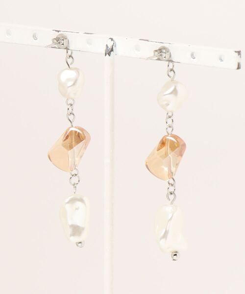 tone(トーン)の「【-lensa-】樹脂パールとオレンジガラスのスッキリピアス(MA)(ピアス(両耳用)・レディース・オレンジ・FREE)」の8枚目の写真