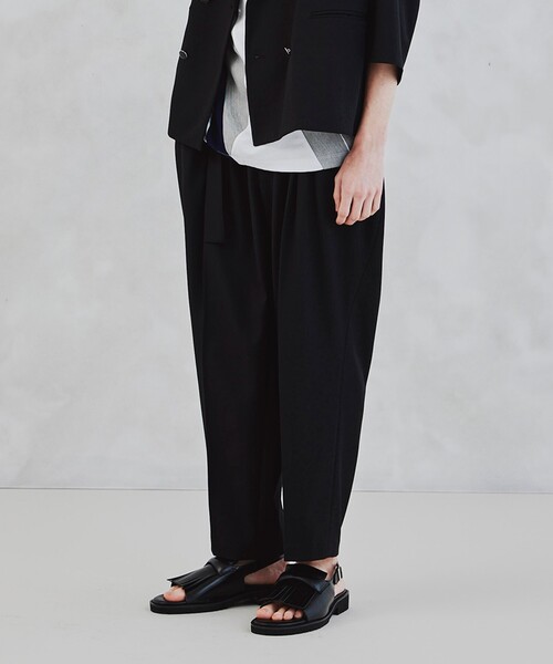 tk.TAKEO KIKUCHI（ティーケータケオキクチ）の「◆リネンライク多タックパンツ（スーツパンツ・メンズ・ブラック/ネイビー/アイボリー系6・02/03/66）」の2枚目の写真