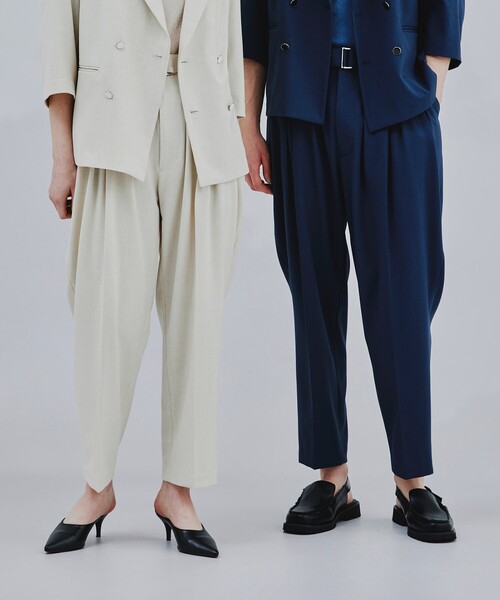 tk.TAKEO KIKUCHI（ティーケータケオキクチ）の「◆リネンライク多タックパンツ（スーツパンツ・メンズ・ブラック/ネイビー/アイボリー系6・02/03/66）」の4枚目の写真